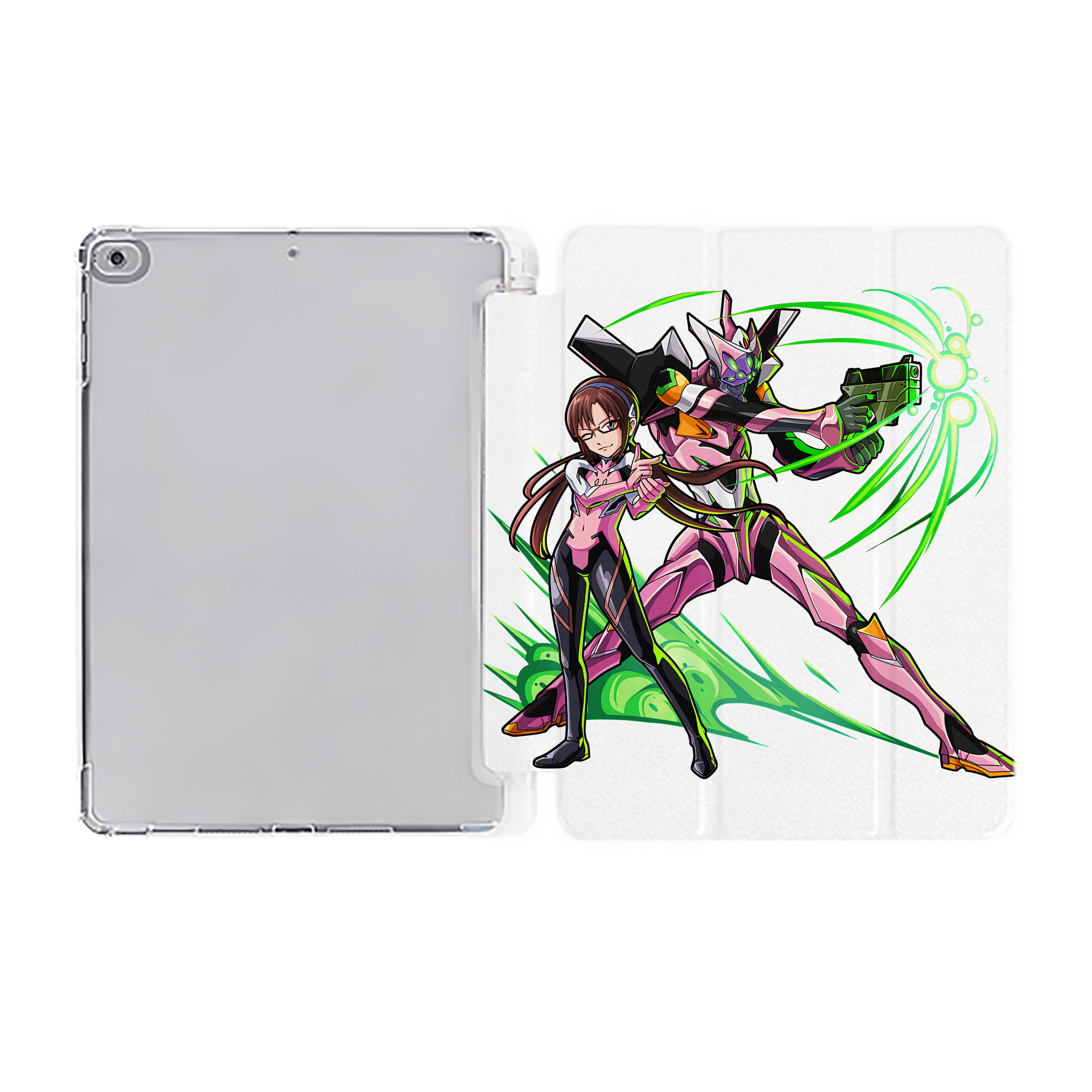 （画像用） EVA 新世紀エヴァンゲリオン IPad ケース ペン収納付き 三つ折りスタンド PUレザー×シリコン 対応機種9.5/10.5/10.9インチ